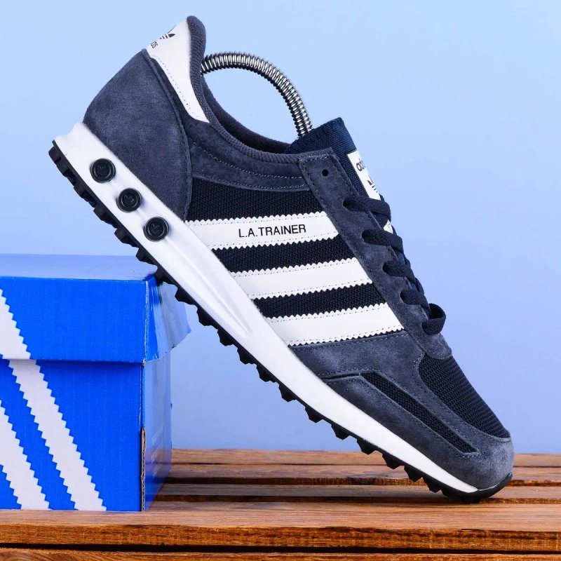 (2399) Кросівки Adidas LA Trainer сірий з білою підошвою (41-46) адідас — фото 4