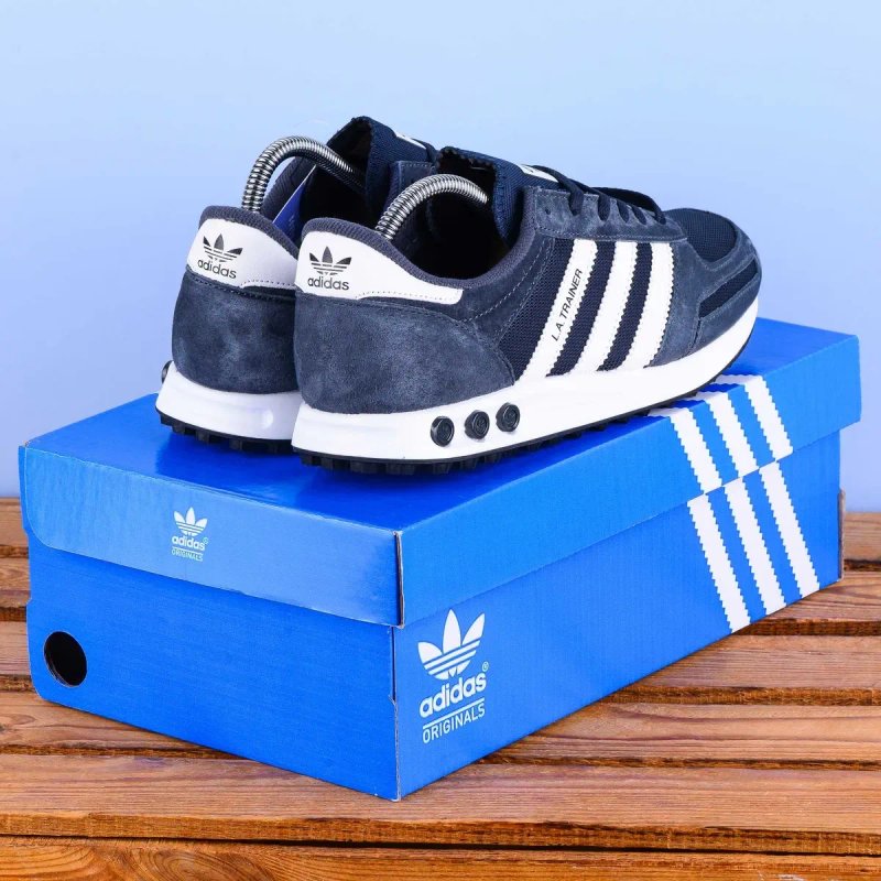 (2399) Кросівки Adidas LA Trainer сірий з білою підошвою (41-46) адідас — фото 5