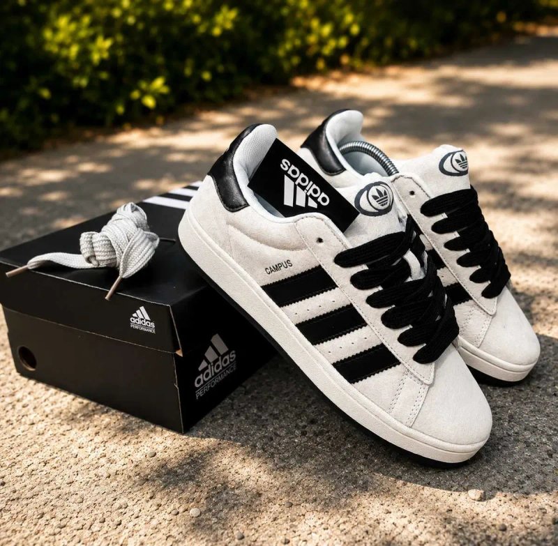 (2401) Кросівки кеди Adidas Campus сірі з чорн підошвою (41-46) адідас — фото 3