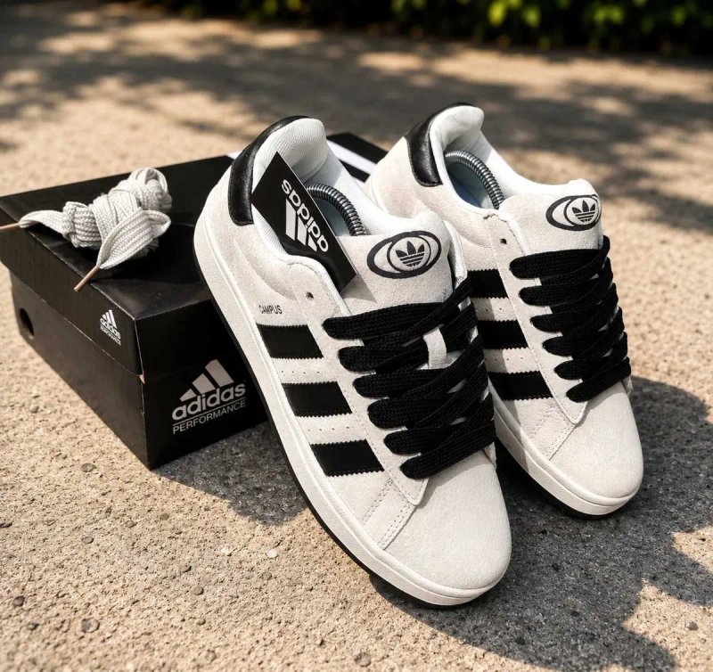 (2401) Кросівки кеди Adidas Campus сірі з чорн підошвою (41-46) адідас — фото 5