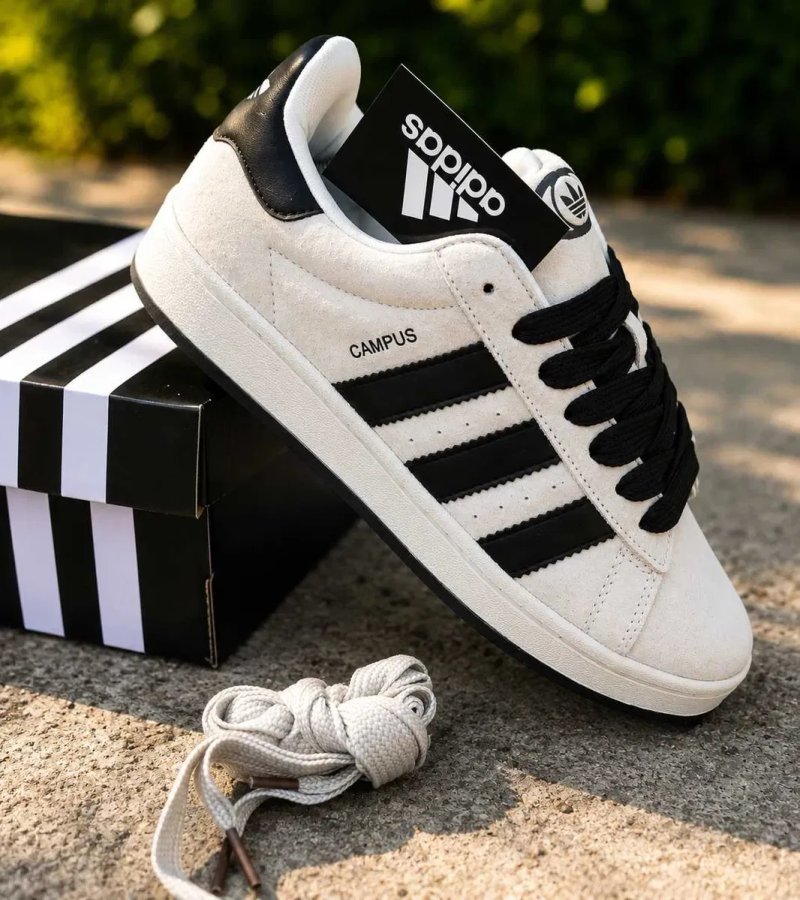 (2401) Кросівки кеди Adidas Campus сірі з чорн підошвою (41-46) адідас — фото 7