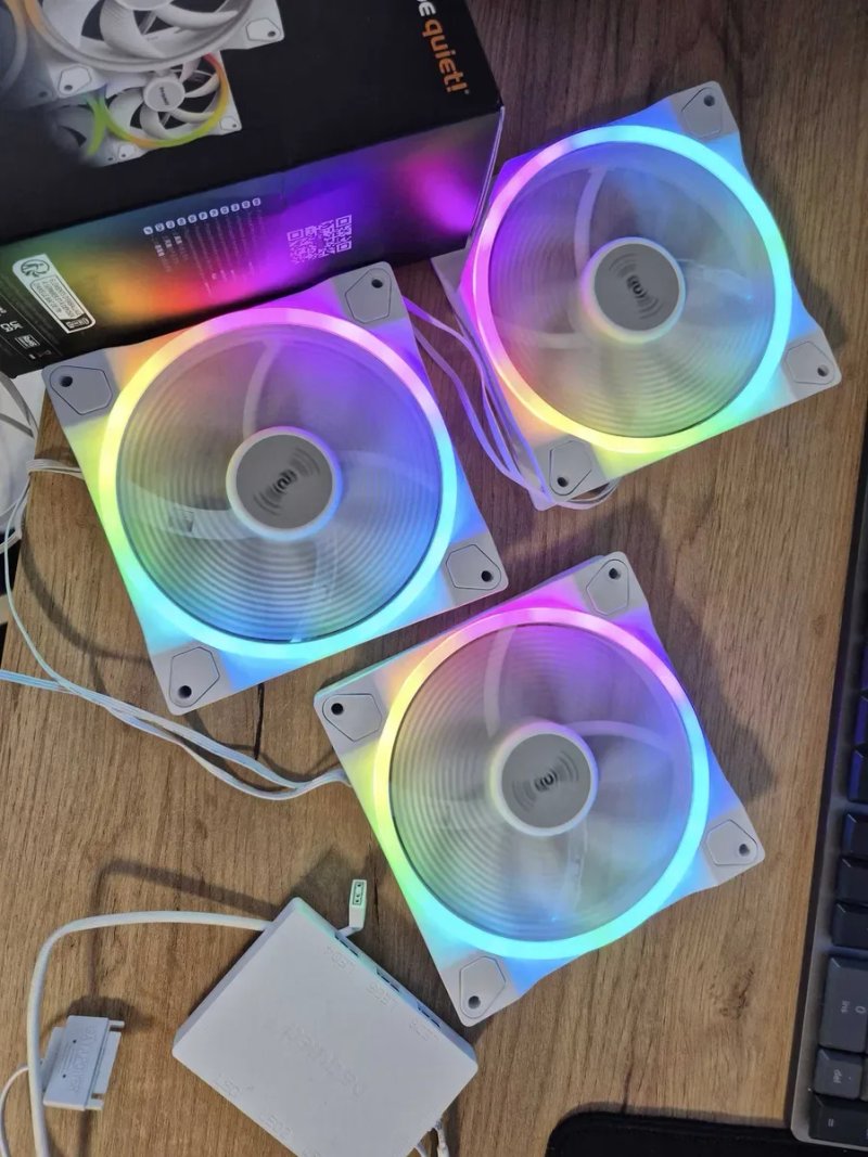 3*140mm A-RGB комплект преміум вентиляторів be quiet! Light Wings White+хаб — фото 2