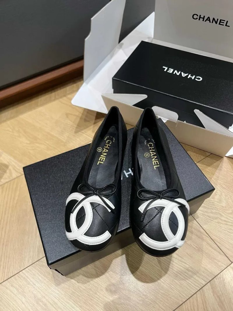 37 38 39 40  Жіночі шкіряні туфлі балетки Chanel туфли балетки Шанель — фото 4