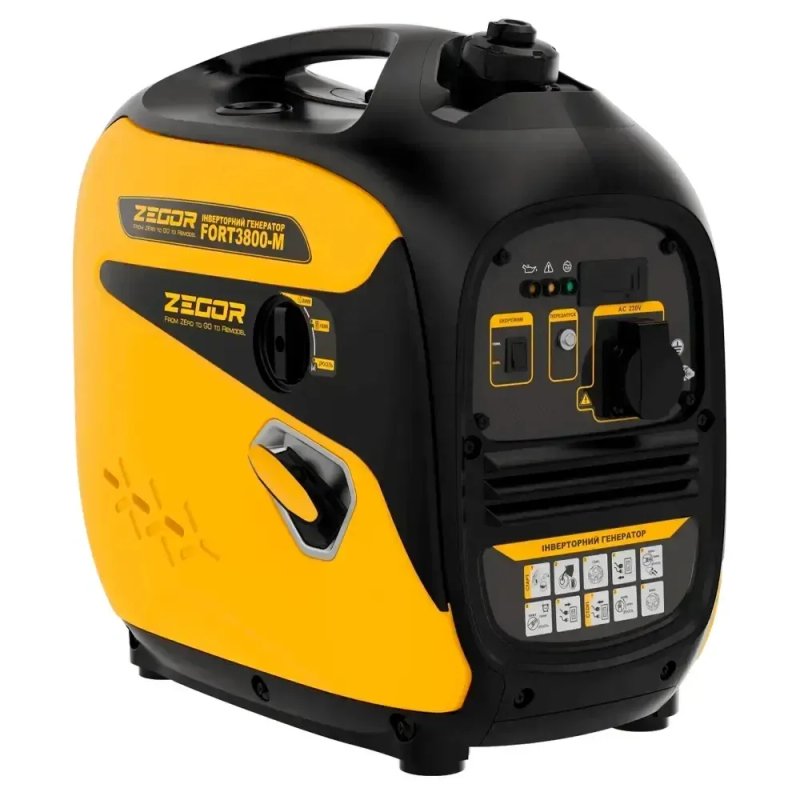 3800Вт Генератор бензиновый инверторный Zegor FORT3800-M 3,3-3,8 кВт (серия Professional) Бензогенератор Станция — фото 2