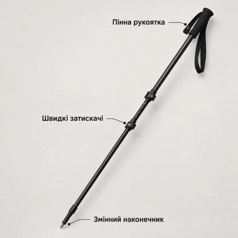 3F 180 ГРАМ! C1 Trekking Pole Carbon — ультралегка трекінгова палиця — фото 4