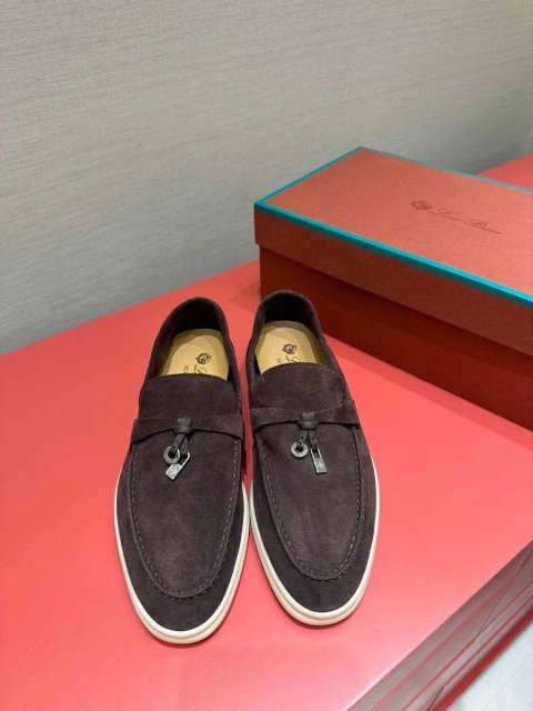 36-41 Коричневые лоферы Loro Piana Summer лофери Лоро Пиана коричневі