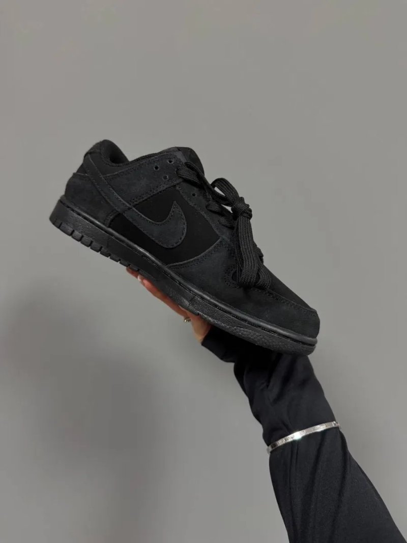 36-45 р кросівки NIKE SB DUNK NUBUCK Full BLACK — фото 2