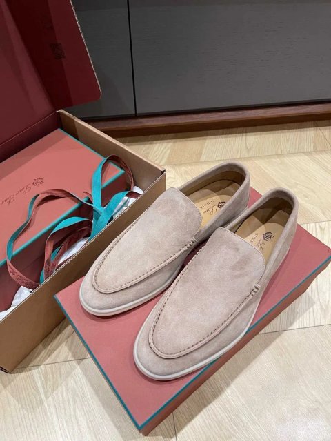 41-47 Мужские бежевые лоферы Loro Piana Summer Walk Лоро Пиана бежеві чоловічі лофери