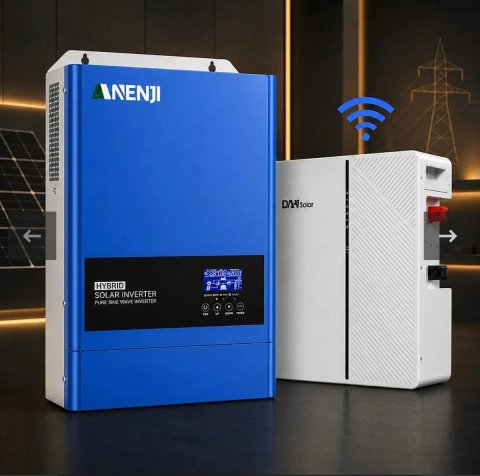 6.2 кВт LiFePO4 Комплект інвертор Anenji з Wi-Fi+ акумулятор DAH Solar 51.2V 100Ah, BMS, Bluetooth для резервного живлення