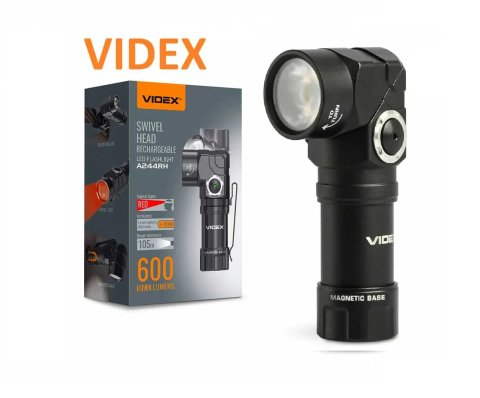 600Lm mini VIDEX VLF-A244RH акумуляторний ліхтарик з червоним світлом; Відекс 244 , A244rh - легкий універсальний ліхтар. Підходить для військових!