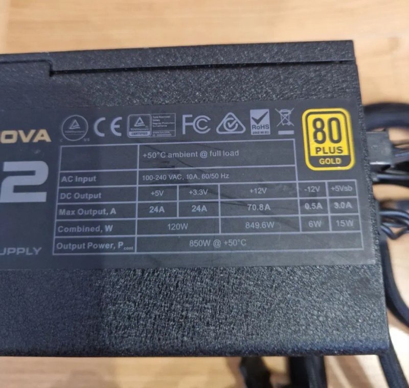 850W 80PLUS GOLD Evga 24+8(4+4)/8+8(6+2)відеокарта/6sata Якісний Блок живлення — фото 3