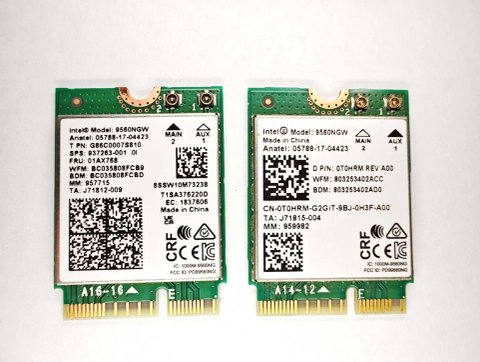 9560NGW Wi-fi+BT модуль M.2 Intel Wireless-AC 9560NGW  2,4 GHz/5 GHz
