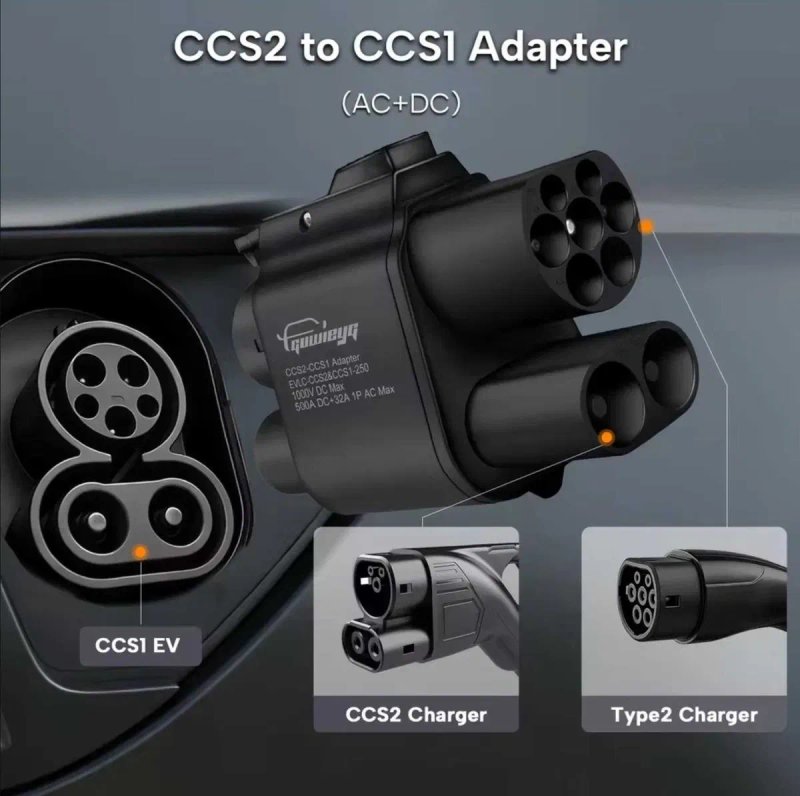 Адаптер GUWIEYG CCS2-CCS1 500A/500kW Combo для авто из США (топ качество) — фото 5