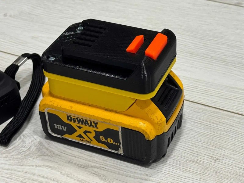 Адаптер перехідник з інструменту Dnipro m на акб Dewalt 3д друк — фото 6