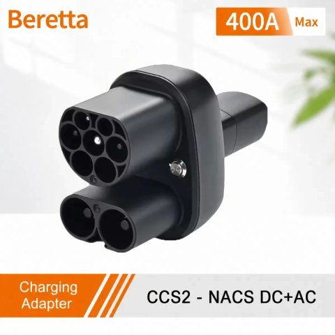 Адаптер швидкої зарядки CCS2 - Tesla NACS | 400A 250кВт AC/DC | Для Tesla USA Model 3, Y, S, X | Supercharger Ready