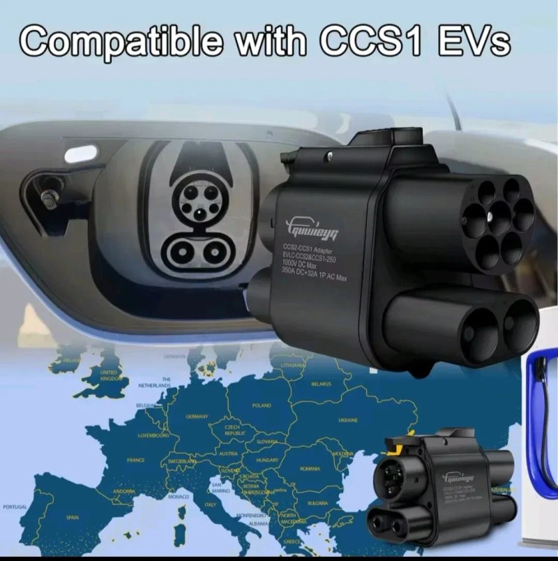 Адаптери для електромобілів Tesla NACS Type 1 Type 2 CCS1 CCS2 GBT — перехідники GUWIEYG FEYREE 32А 7кВт швидка зарядка до 500А — фото 5