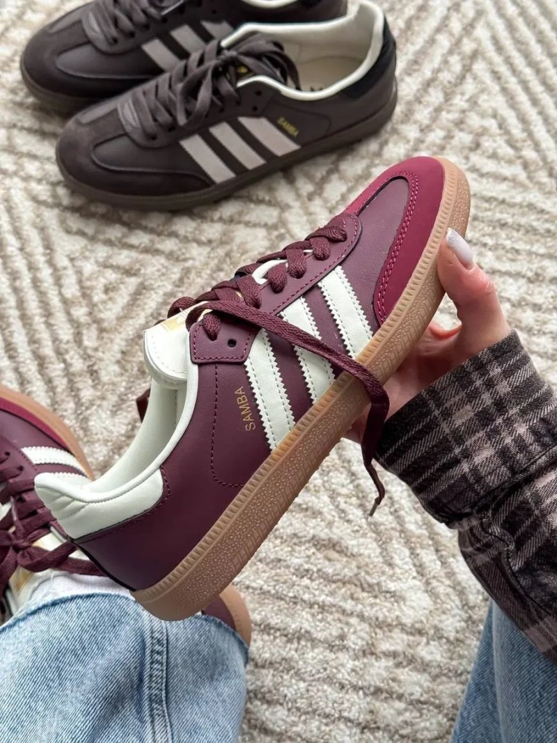 Adidas Samba OG Maroon жіночі кросівки адідас самба бордові шкіряні — фото 5