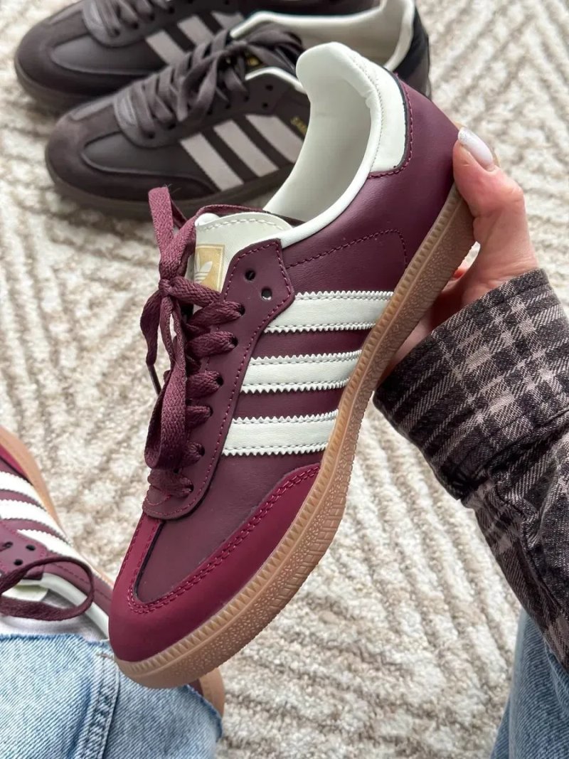 Adidas Samba OG Maroon жіночі кросівки адідас самба бордові шкіряні — фото 6