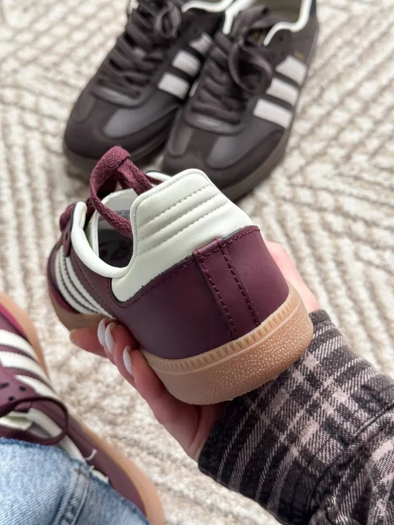 Adidas Samba OG Maroon жіночі кросівки адідас самба бордові шкіряні — фото 7