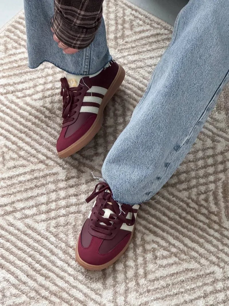 Adidas Samba OG Maroon жіночі кросівки адідас самба бордові шкіряні — фото 8