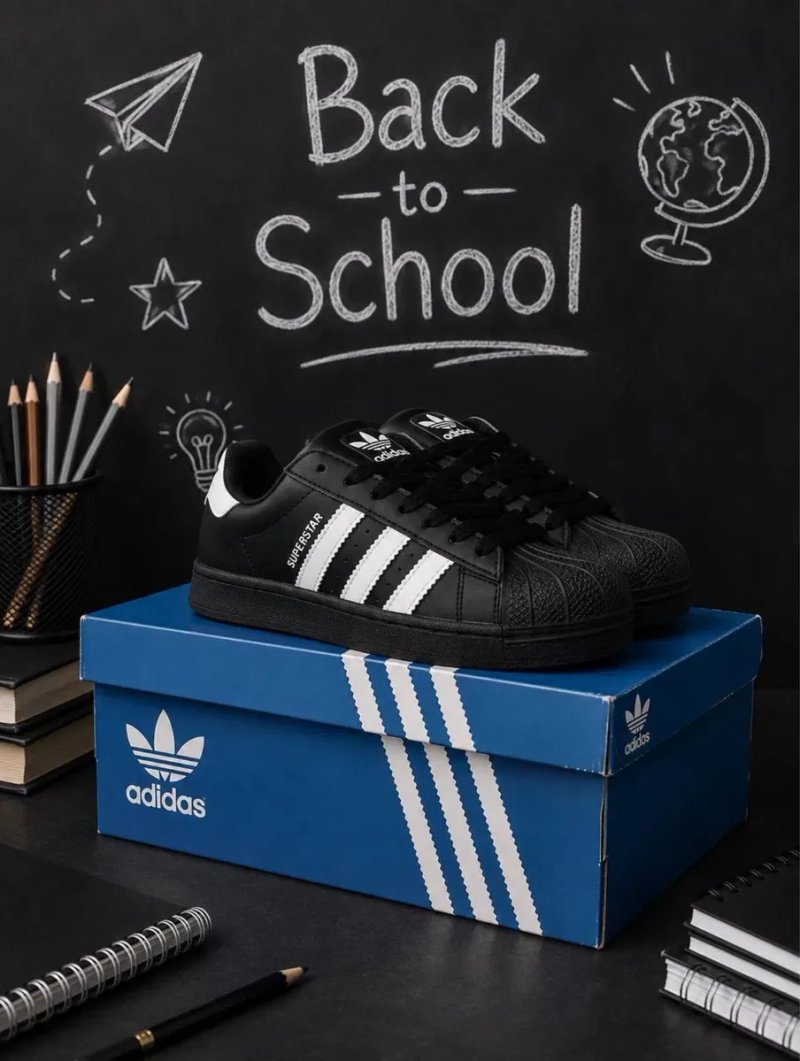 Adidas Superstar жіночі кросівки 35–41 | Чорні з білим | Новинка підросток  женские адідас суперстар мода 2000Х новинка 2026 популярные кроссовки — фото 2