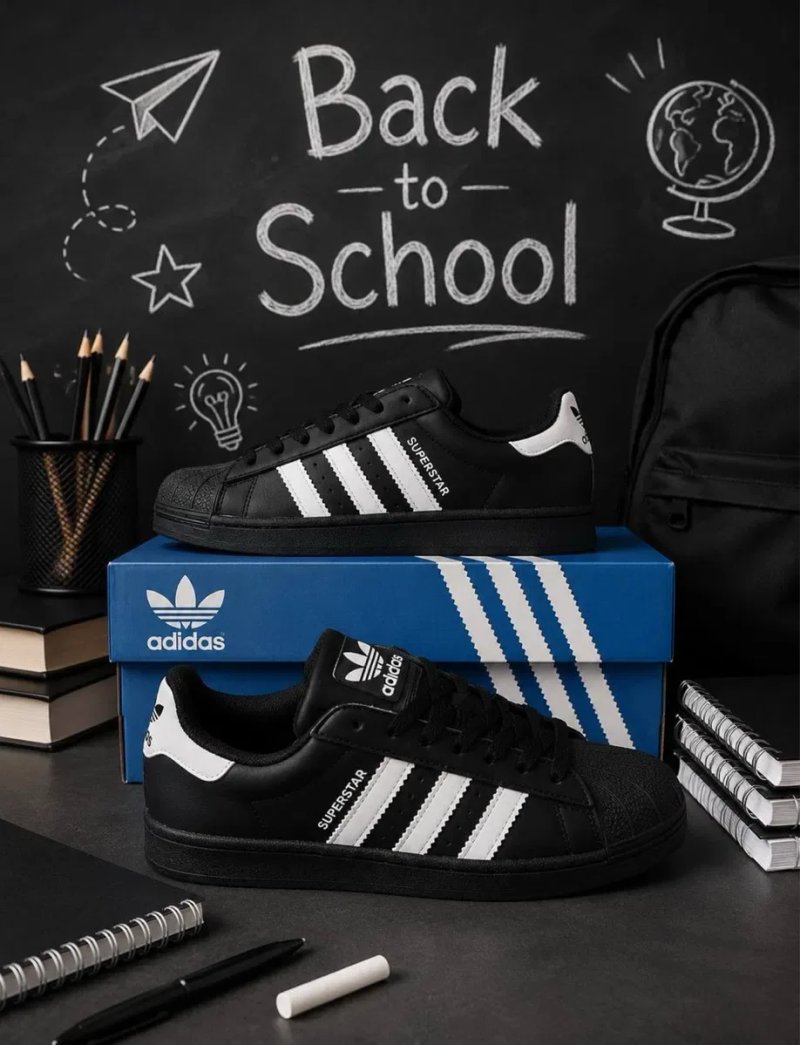 Adidas Superstar жіночі кросівки 35–41 | Чорні з білим | Новинка підросток  женские адідас суперстар мода 2000Х новинка 2026 популярные кроссовки — фото 3