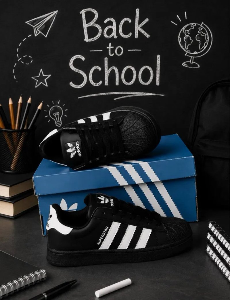 Adidas Superstar жіночі кросівки 35–41 | Чорні з білим | Новинка підросток  женские адідас суперстар мода 2000Х новинка 2026 популярные кроссовки — фото 7