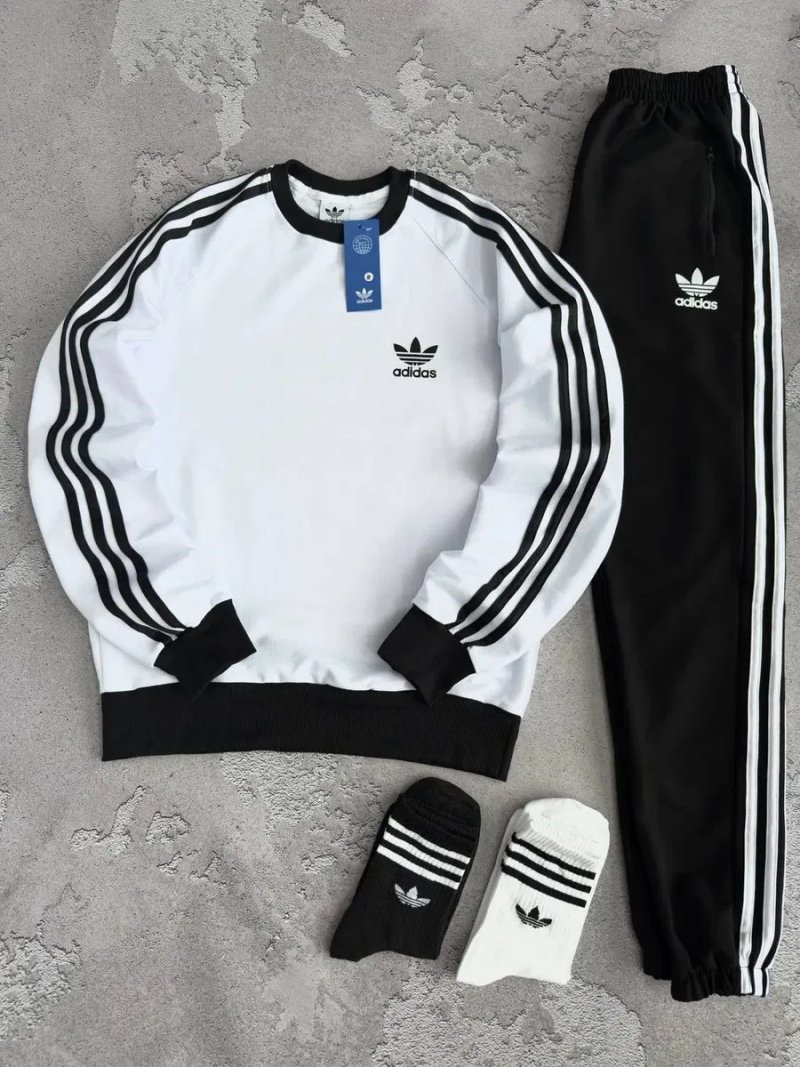 Adidas Світшот. Люкс якість. Кофта Адідас з лампасами. Лонгслів білий — фото 3