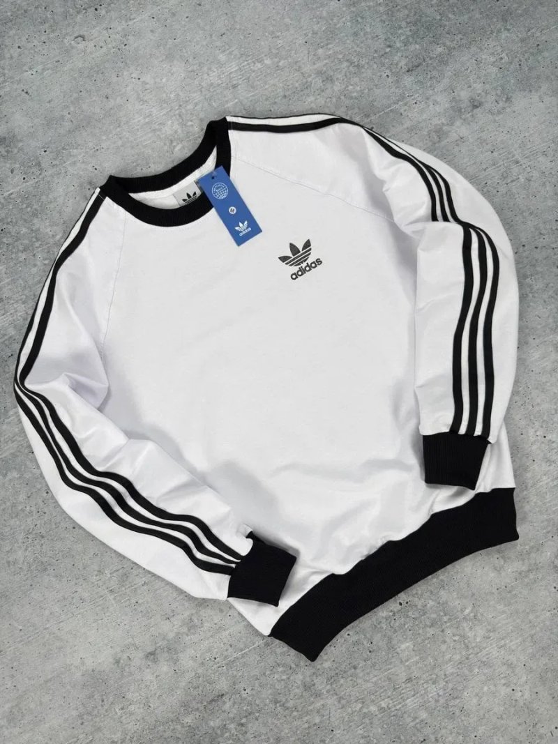 Adidas Світшот. Люкс якість. Кофта Адідас з лампасами. Лонгслів білий — фото 4