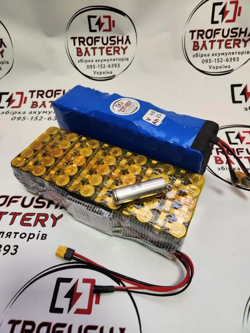 Аккумулятор для электровелосипеда Trofusha 48V 25Ah Samsung 50G в термоусадке (85-95 км хода), усиленная батарея 48В 25Аг — фото 3
