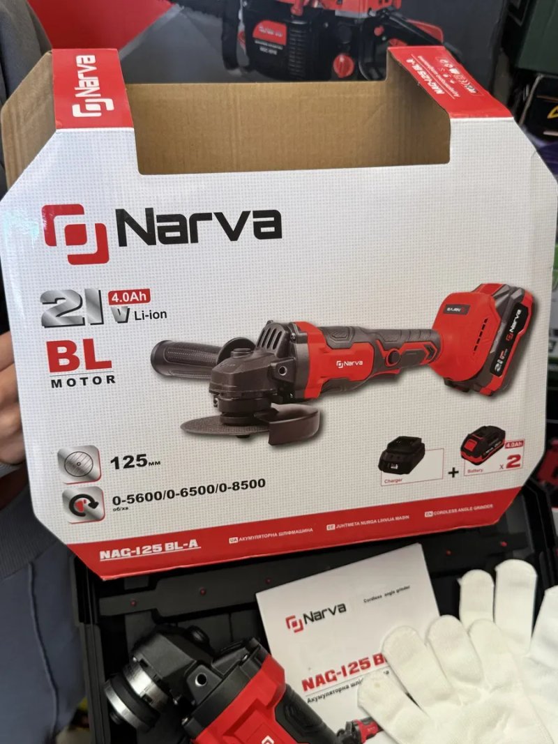 Аккумуляторная болгарка NARVA NAG-125 BL-A  Акумуляторна кутова шліфувальна машина — фото 2