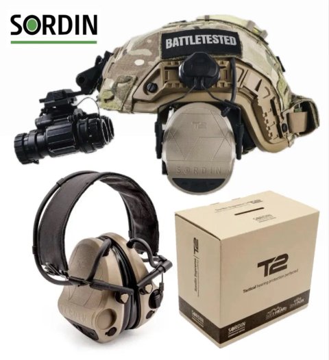 Активні військові навушники SORDIN SUPREME T2 LEATHER Headband -Tan