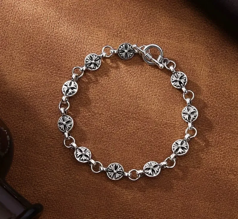!Акція! Браслет Chrome Hearts | Срібний браслет на руку Хром Хартс — фото 3