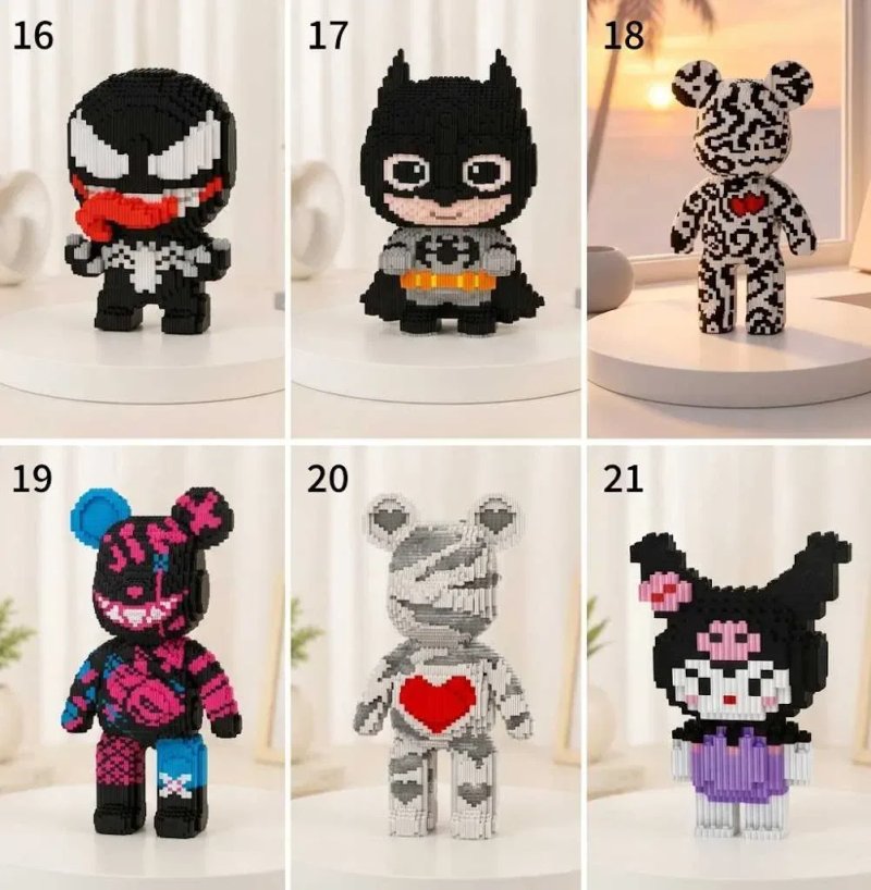 АКЦІЯ! Конструктор 3д Magic Blocks Bearbrick Бірбрік МИШКА из блоков — фото 4