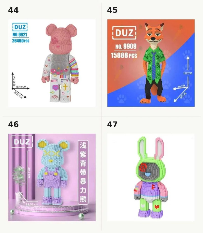 АКЦІЯ! Конструктор 3д Magic Blocks Bearbrick Бірбрік МИШКА из блоков — фото 8