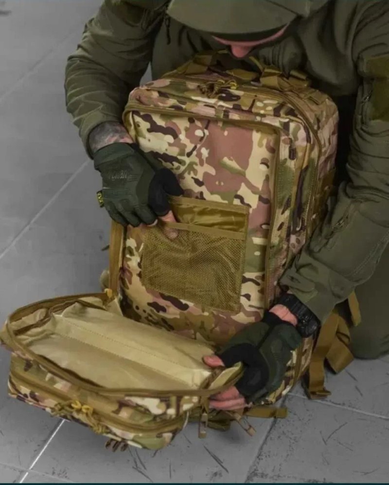 ‼️АКЦІЯ‼️ Тактичний військовий рюкзак 45л олива / койот / чорний / мультикам — фото 3