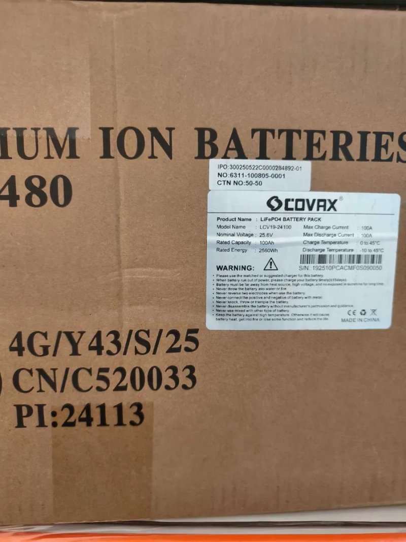 Акумулятор 24V 100Ah LiFePO4 COVAX для інвертора, безперебійника, ДБЖ — фото 2