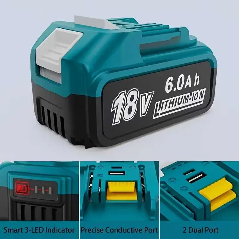 Акумулятор батарея Makita 18V 6Ah BL1860B LXT Аналог з LED НОВИЙ — фото 7