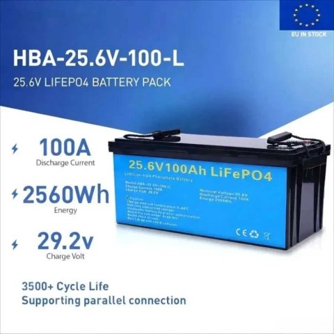 Акумулятор DAXTROMN 25.6V(24V) 100AH 2560kWh Lifepo4 с BMS 100A /ДБЖ