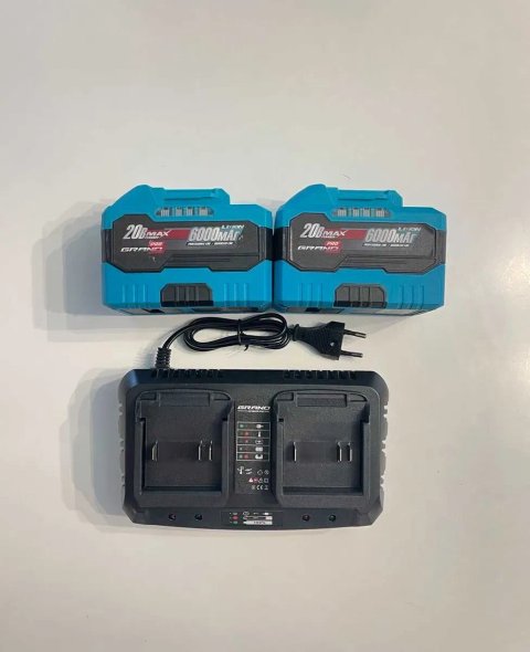 Акумулятор GRAND 20В 6Аг АКБ-20/6 Makita Procraft Eltos Stromo Vitals + зарядка штекер 3А / набір 2 АКБ + швидка подвійна зарядна  станція 2×4А