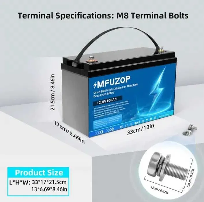 Акумулятори Lifepo4 100ah 12,8v MFUZOP 1280wh нові! В наявності — фото 5