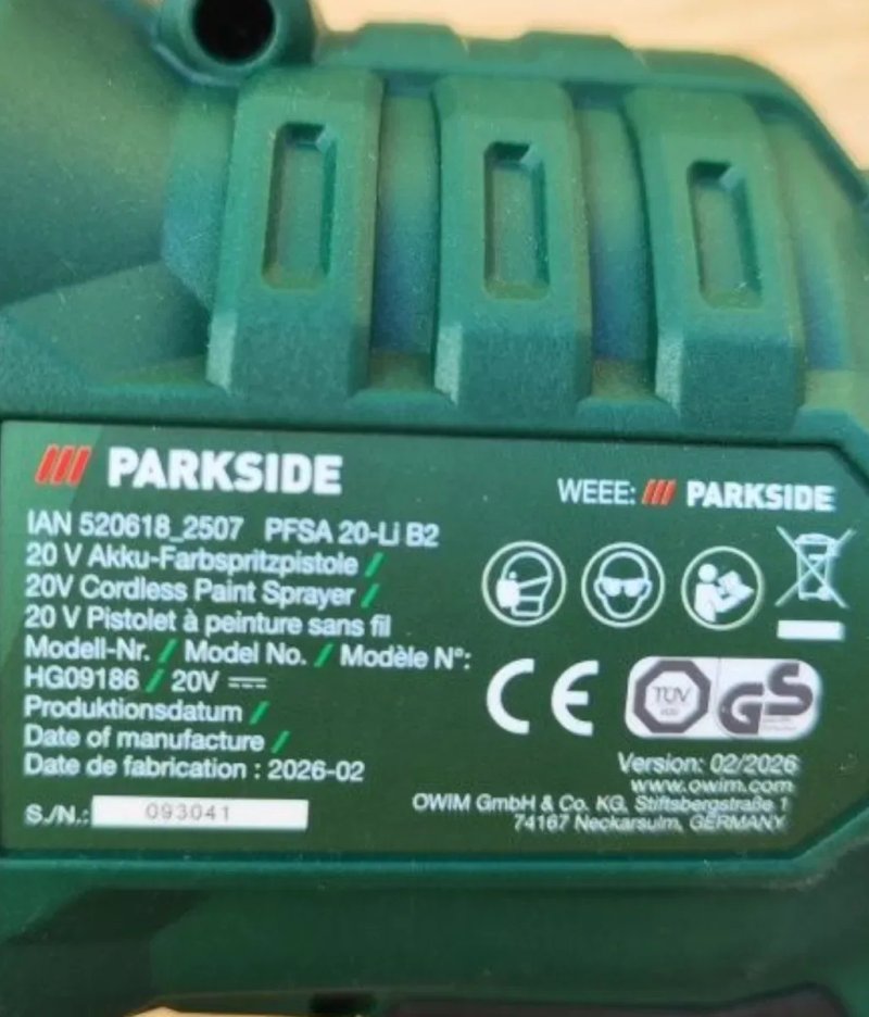Акумуляторний краскопульт Parkside PFSA 20 B2/пульверизатор/фарбопульт — фото 3