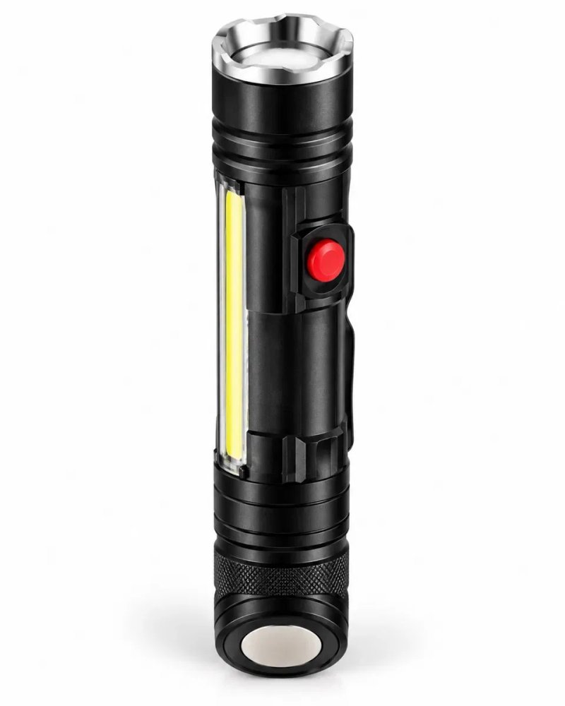 Акумуляторний ліхтар T6-26 LED + COB із ZOOM, магнітом та USB-зарядкою — фото 2