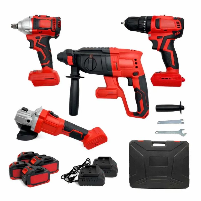 Акумуляторний набір інструментів Makita 4в1 48V 6Ah, 4 АКБ – Перфоратор SDS-Plus 3.5 Дж + Болгарка 125 мм + Шурупокрут + Гайковерт 800 Нм, — фото 3