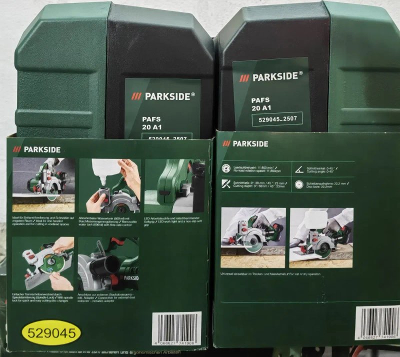 Акумуляторний плиткоріз Parkside PAFS 20 A1 Різак + акб і зарядка — фото 2