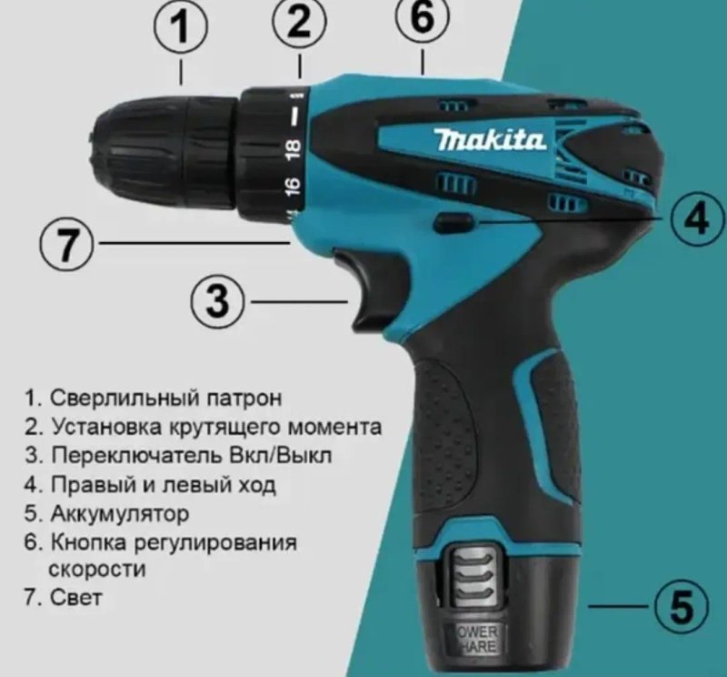 Акумуляторний  шурупокрут шуруповерт 12 V  Makita DF330DWE, — фото 3