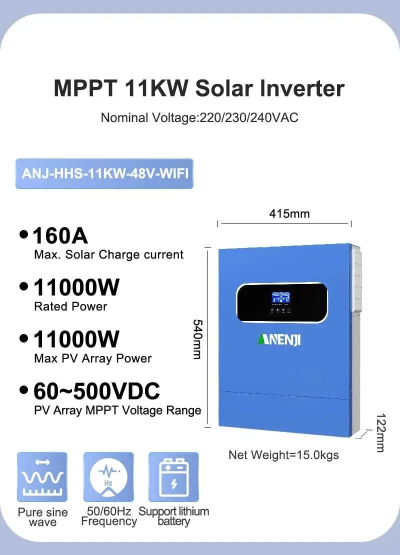 ANENJI Гібридний сонячний інвертор ANJ-HHS-11000W-48V  WIFI  11 кВт — фото 2