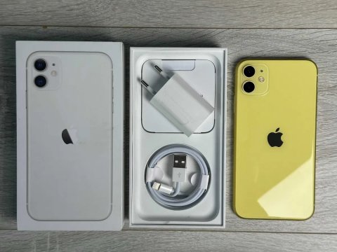 Apple iPhone 11 - 64GB - Yellow Neverlock 100% АКУМУЛЯТОР