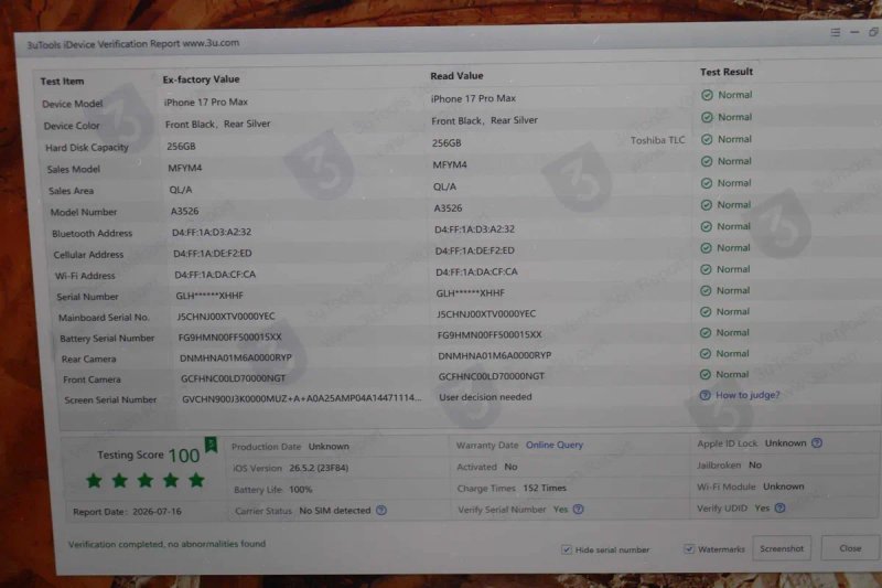 Apple iPhone 17 Pro Max 256GB Silver (MFYM4), заблокований по ICLOUD, ідеальний стан! — фото 7