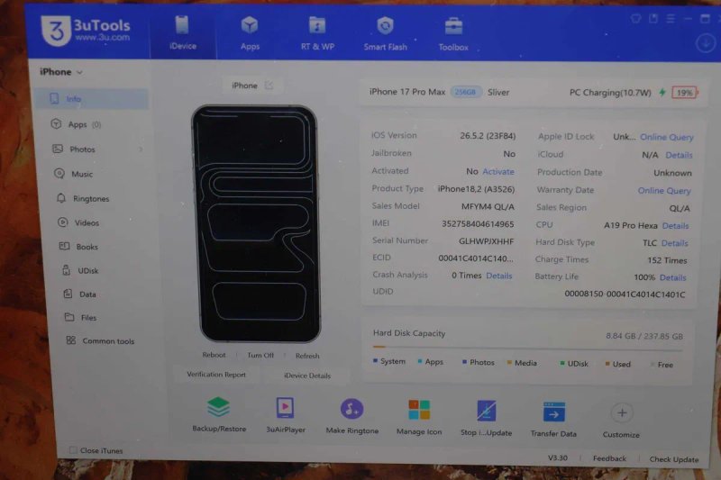 Apple iPhone 17 Pro Max 256GB Silver (MFYM4), заблокований по ICLOUD, ідеальний стан! — фото 8